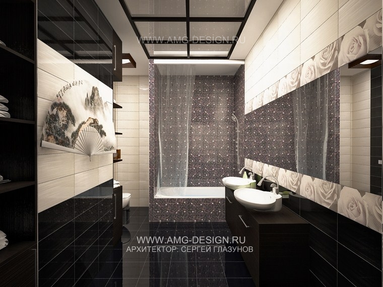 Дизайн интерьера ванной в японском стиле