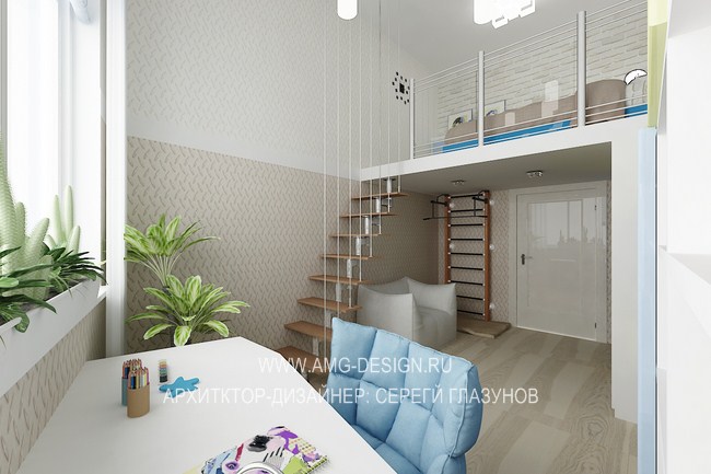 Дизайн интерьера комнаты сына, Химки